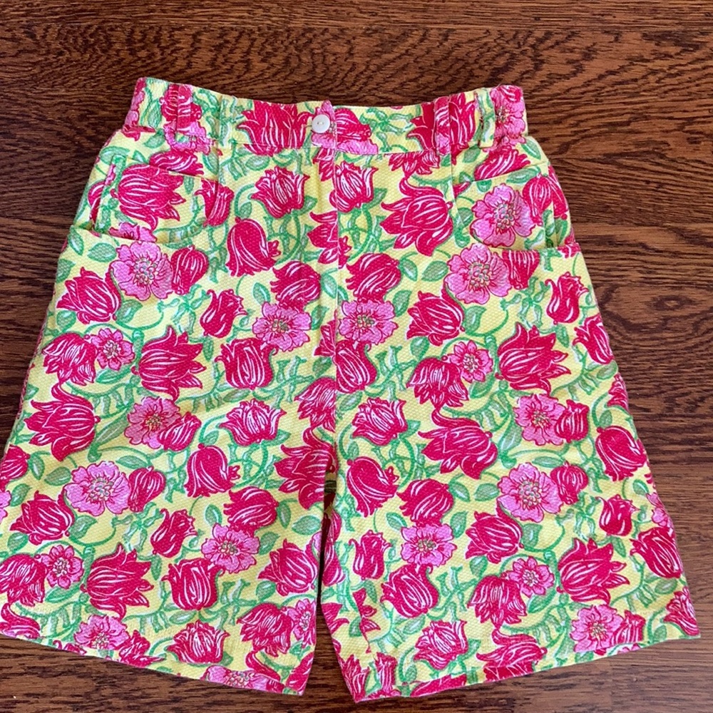 Lilly Pulitzer Pink & Yellow Floral Bermuda Shorts